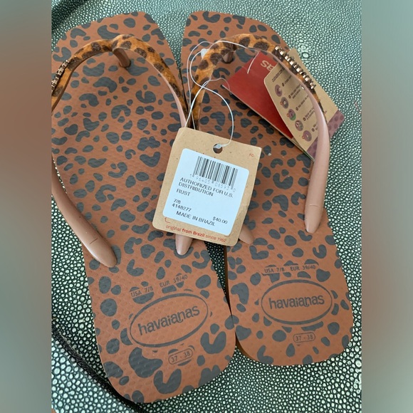 Havaianas NWT Women’s Flip Flops Beach Sandals size US 7/8 ~ Cheetah - Picture 11 of 13